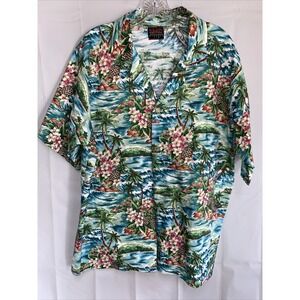 Kraft Klothes Mens XL Multicolor Hawaiian Floral Short Sleeve Button up